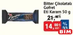 ETİ KARAM BİTTER ÇİKOLATALI GOFRET 50 G